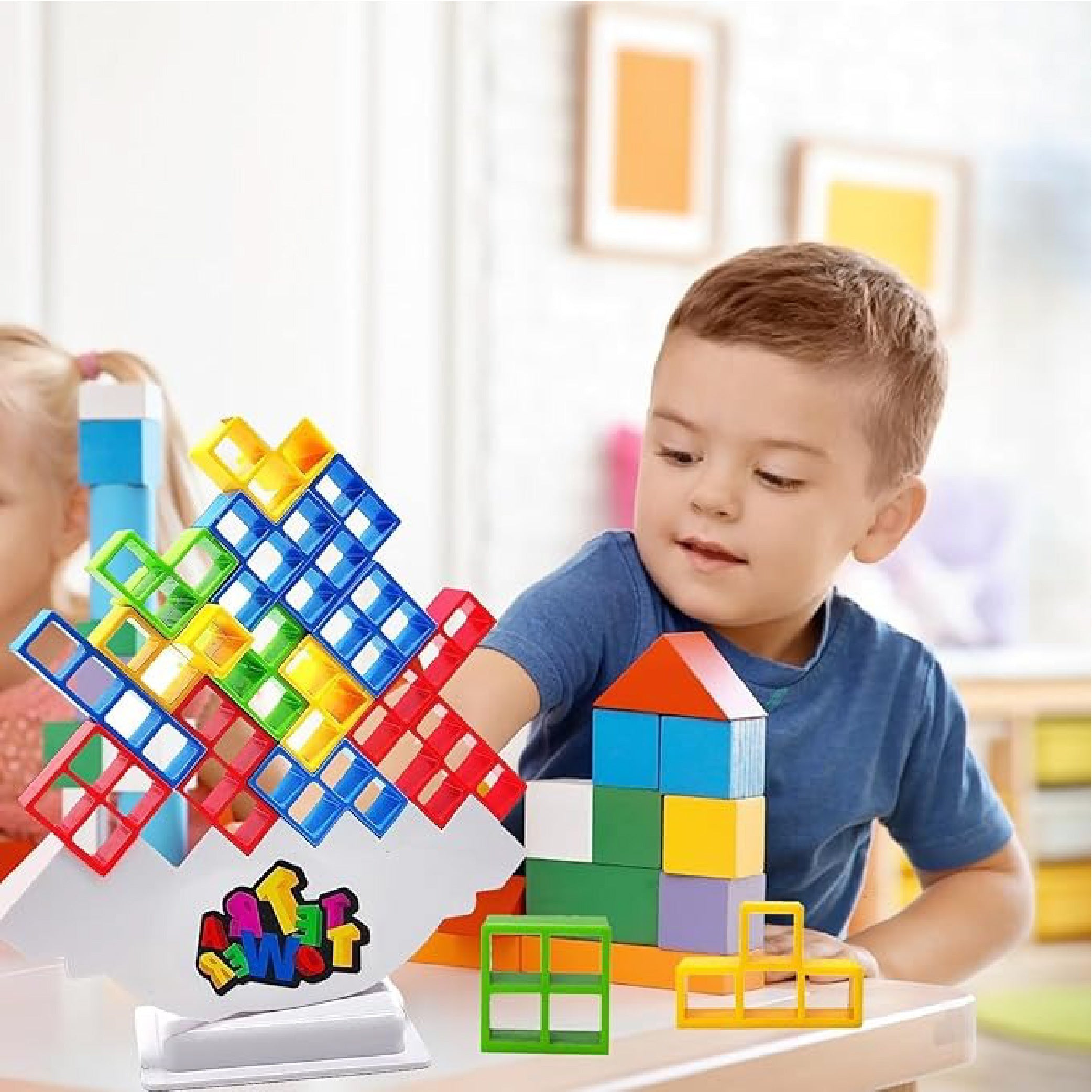 Tetra Tower Balance Blocks Game - Stacking & Balancing Educational Toy For Kids