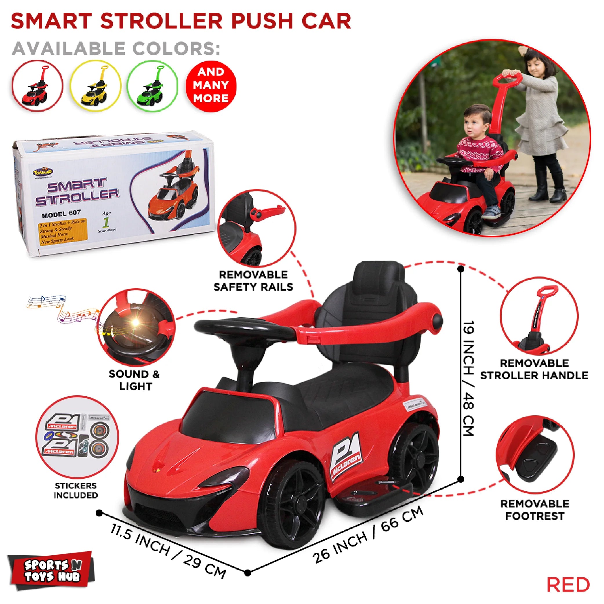 SMART Stroller Ride-On Toddler Buggy Car - Fun & Interactive Push Car!