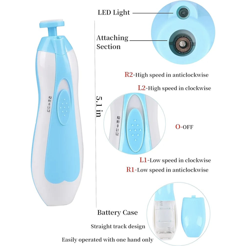 Rightwell Electric Baby Nail Set – Adjustable Speed & 6 Grinding Heads