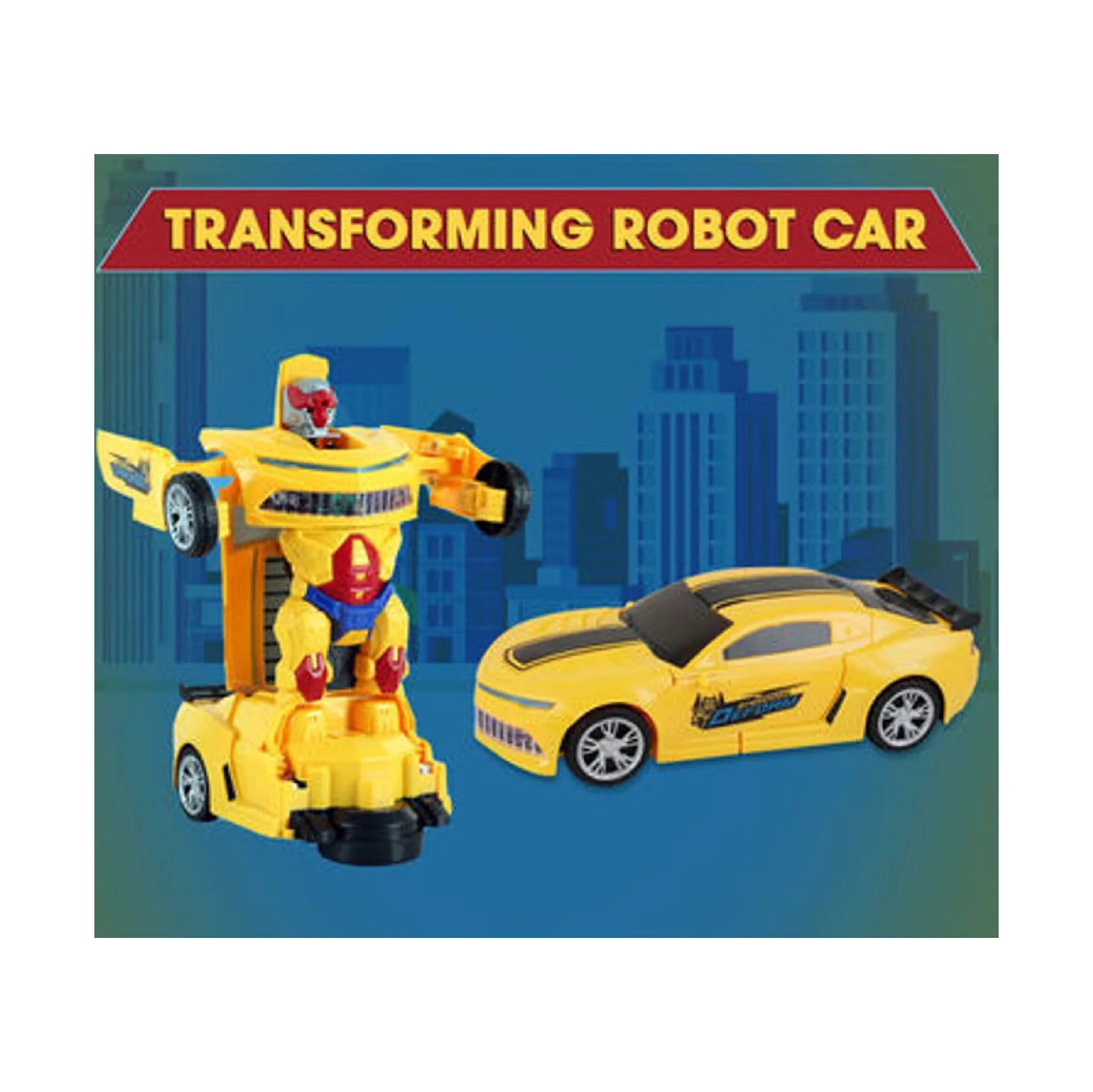 2-in-1 Transform Robot Car Toy with Sound (Yellow)