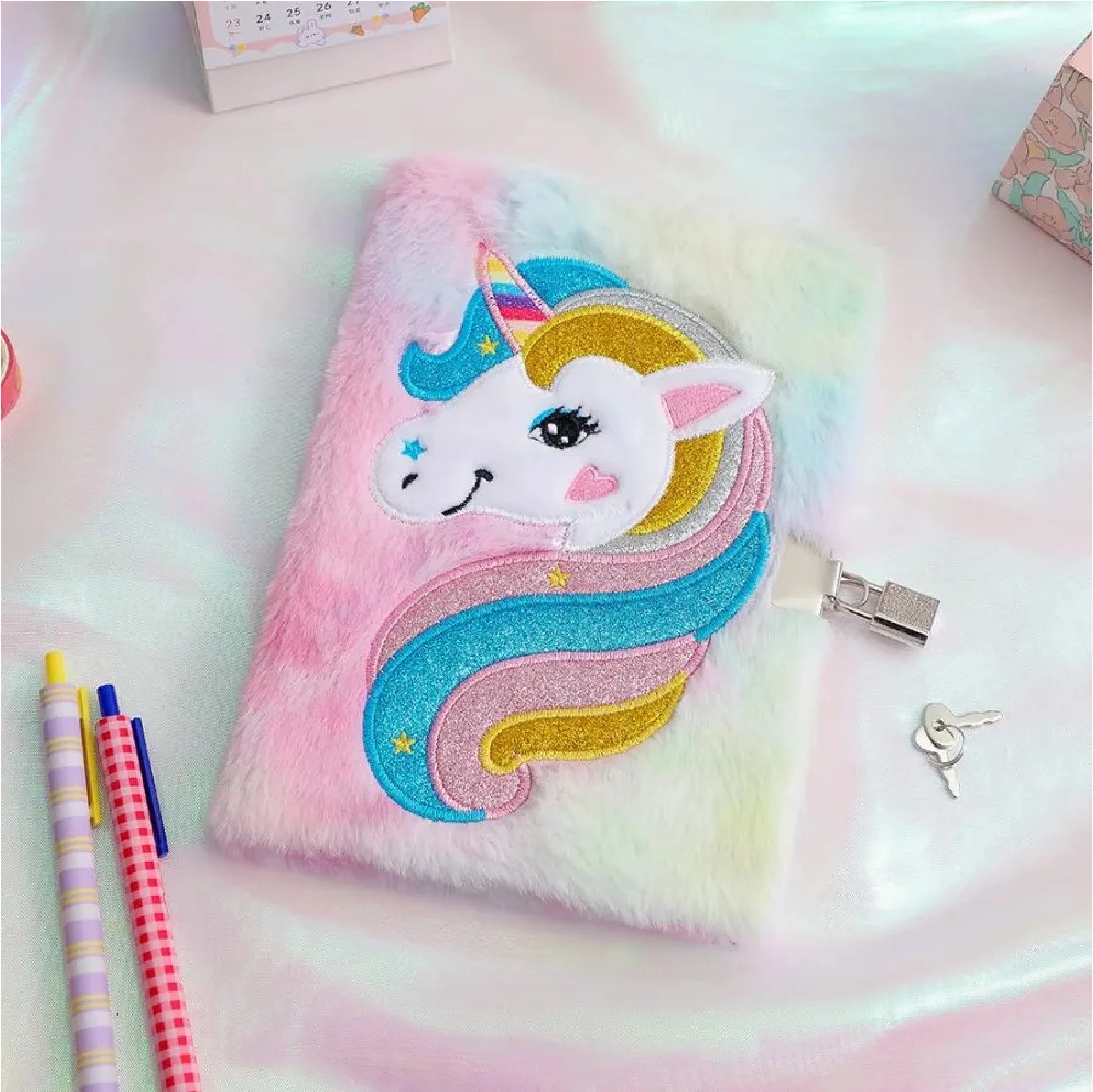 Claire's Furry UNICORN Plush Diary