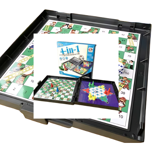 4-in-1 Family Fun Board Game - Strategy Games for All Ages