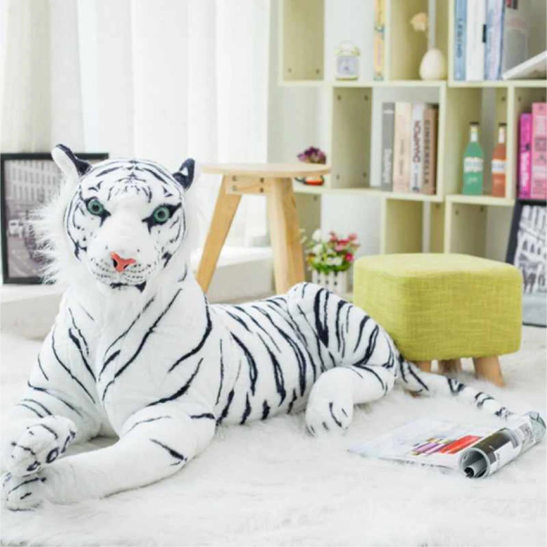 Giant Plush White Tiger Doll - Huge Simulation Toy