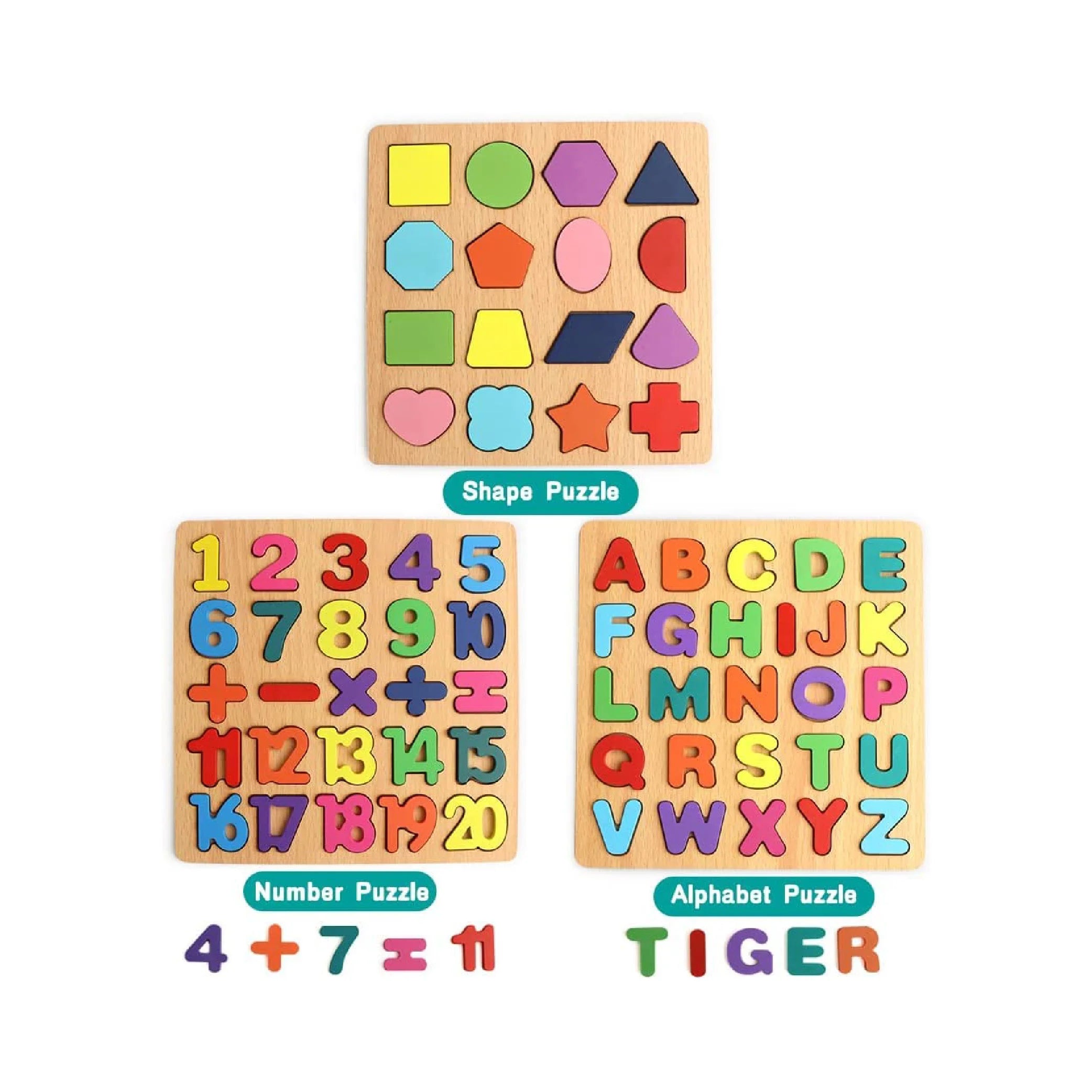 Wooden Alphabet Puzzle Board - Fun Educational Toy