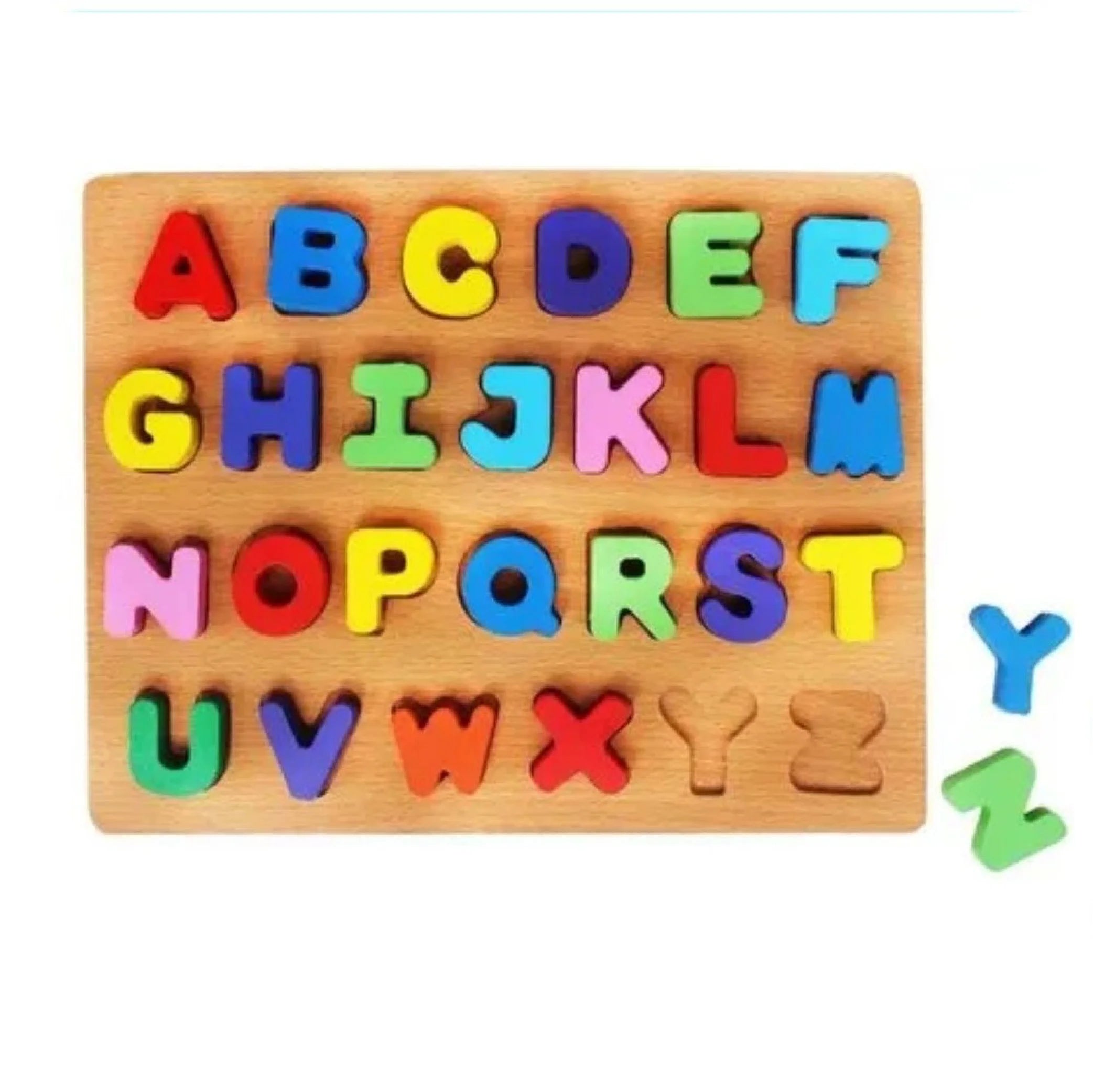 Wooden Alphabet Puzzle Board - Fun Educational Toy