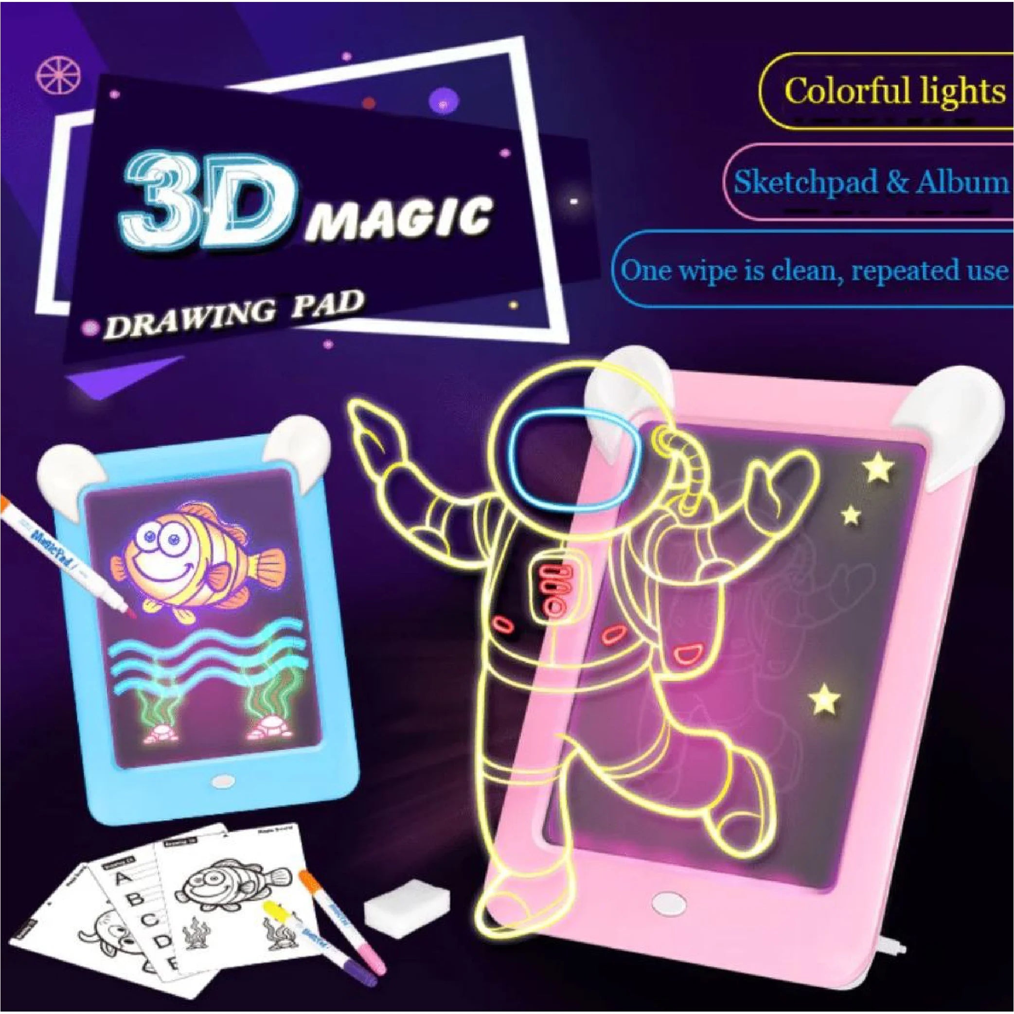 Magic Fluorescent Writing Board - Creative Drawing Tablet for Kids