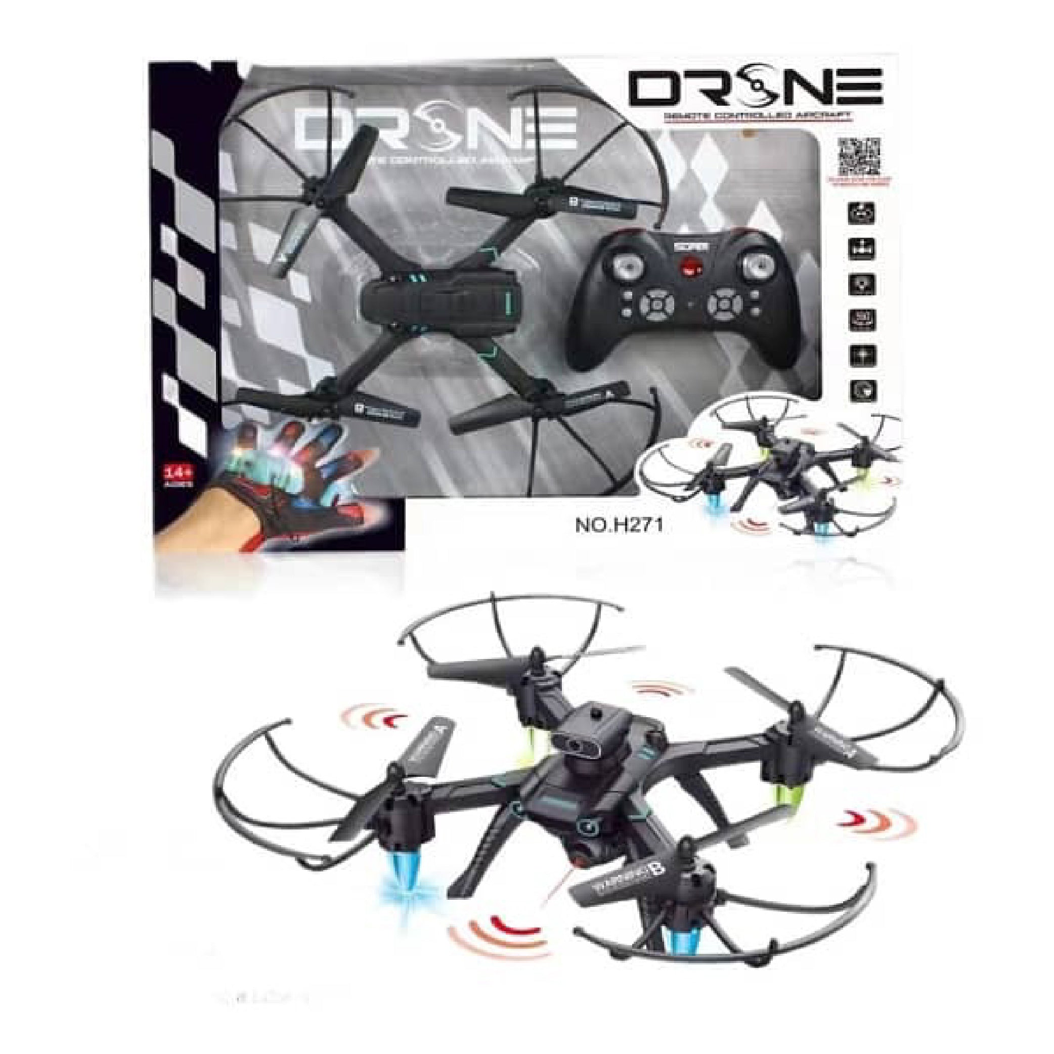 YC99-35 Quadcopter Drone with Altitude Hold and LED Lights – Remote Control Drone for Beginners