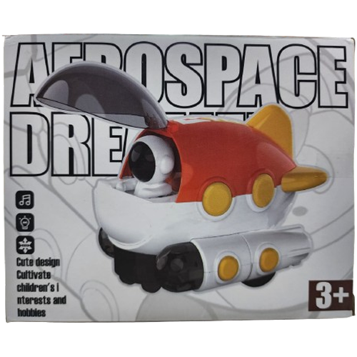 AERO SPACE Toy Car with Lights – Cute Electric Spaceship with Rotating Astronaut Projector