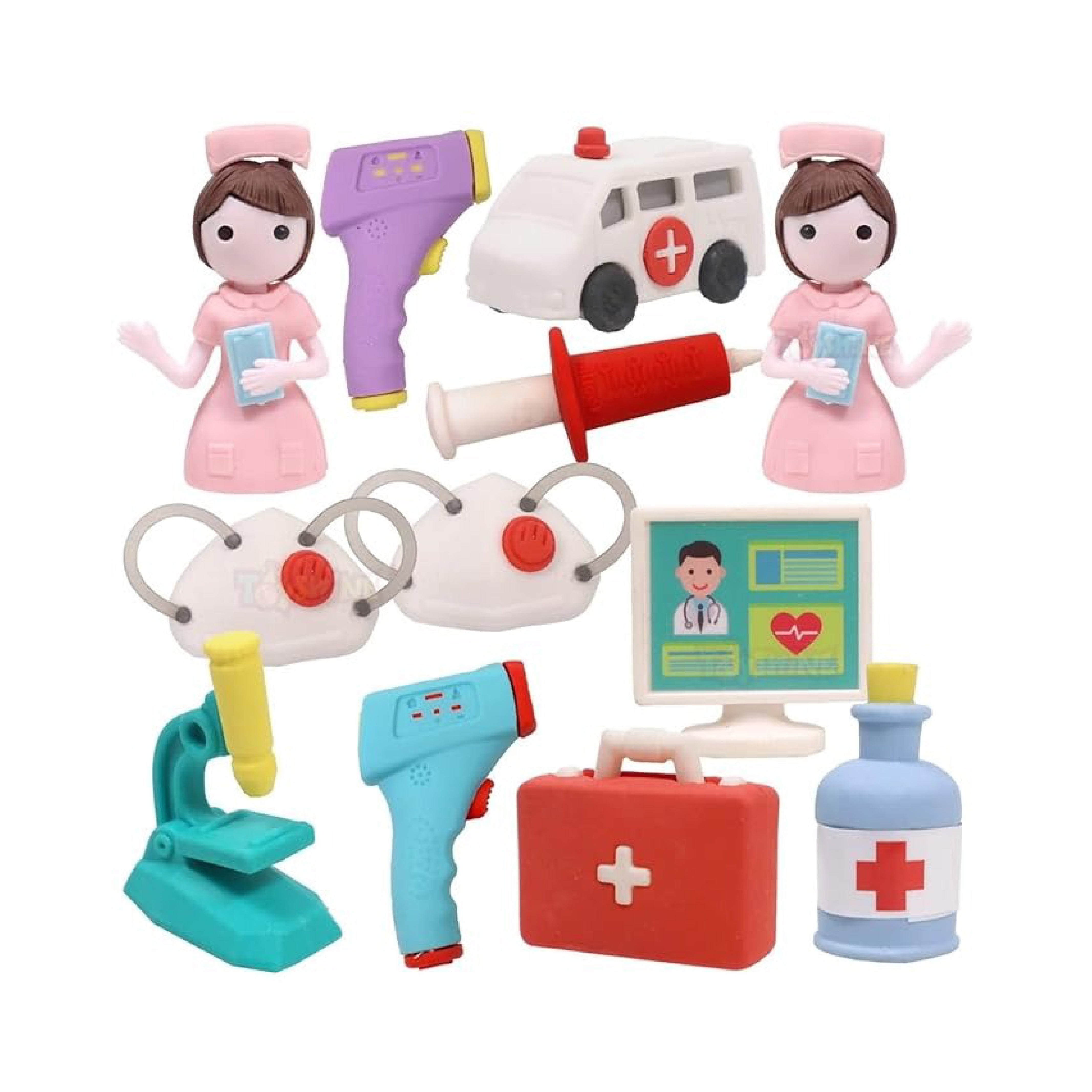 Fun Ambulance Eraser Set for Kids - Creative and Functional Stationery