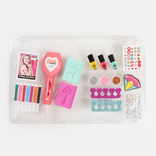 2-in-1 Tattoo & Nail Art Play Set for Girls