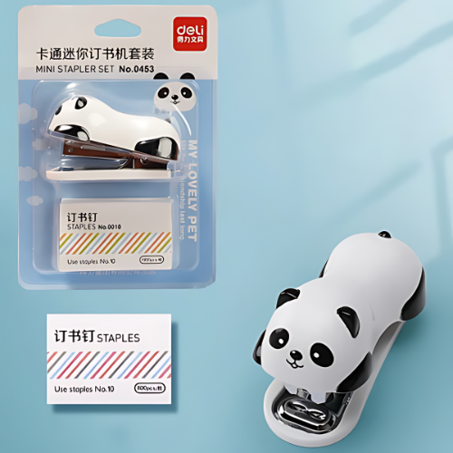 Panda Cartoon Mini Stapler - School Supplies & Office Stationery