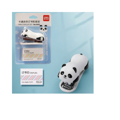 Panda Cartoon Mini Stapler - School Supplies & Office Stationery