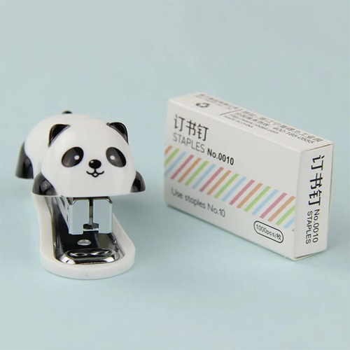 Panda Cartoon Mini Stapler - School Supplies & Office Stationery