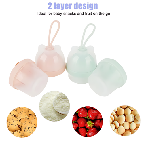 Baby Formula Dispenser - Interchangeable Twist Lock Lids, Travel-Friendly