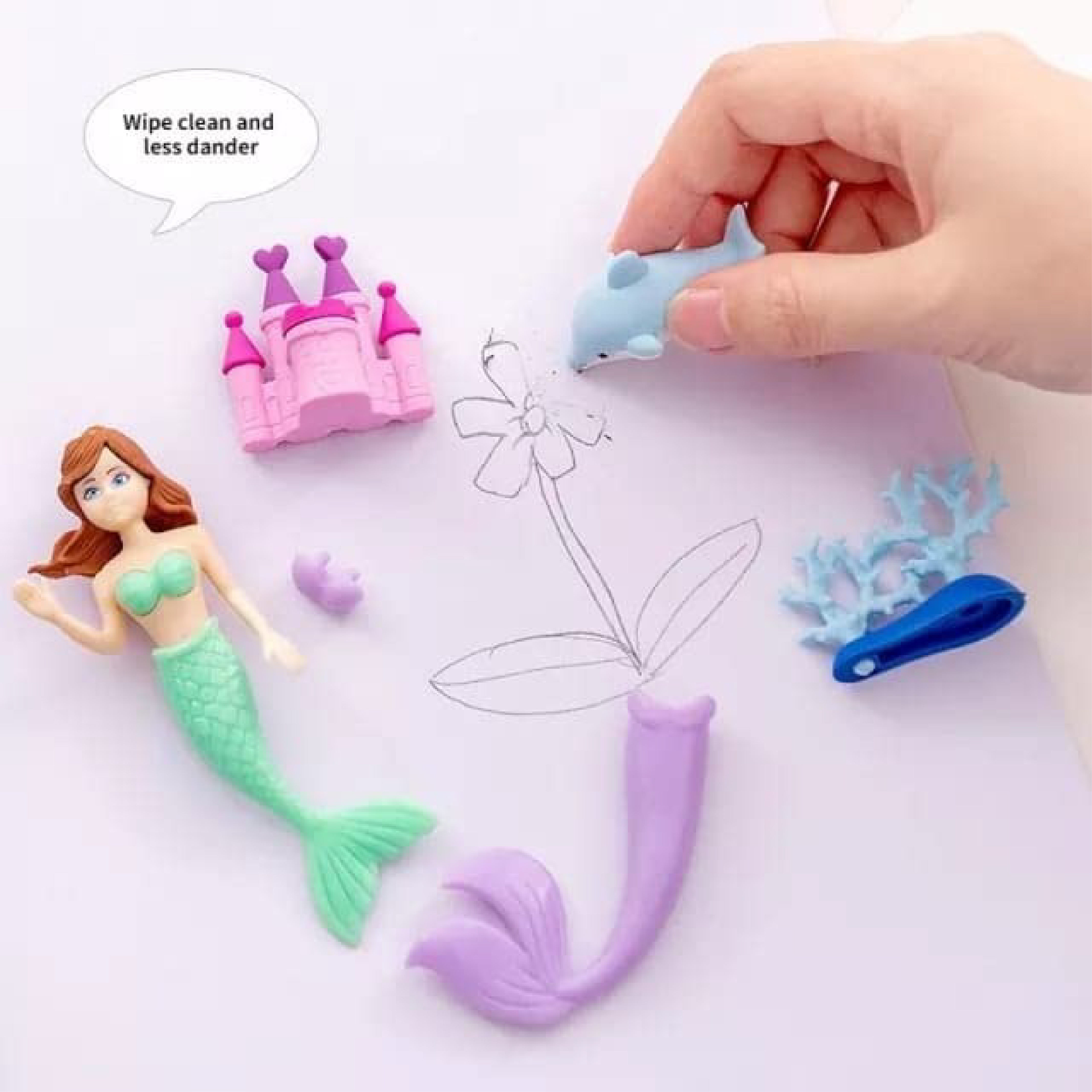 Mermaid Princess Erasers – 3D Pencil Erasers for Kids